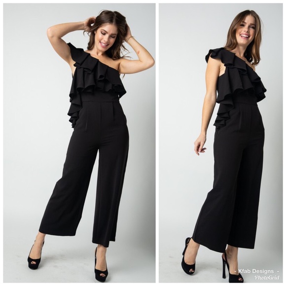 ❤️LAST 2! One Shoulder Ruffle Detail Jumpsuit! - Picture 4 of 5